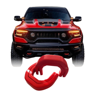 Tow Hook Cover Compatible with 2019 2020 2021 2022 2023 2024 2025 Ram 1500 Accessories(Not Fit for Ram 1500 Classic, Warlock, Ram 2500, Ram 3500)-Upgrade Design,D-Shape,Silicone Rubber